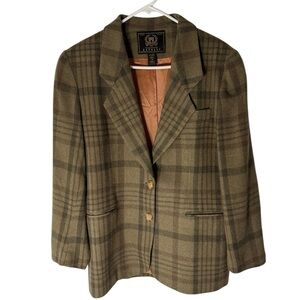 VINTAGE EXPRESS MARQUE WOMENS PLAID BLAZER SIZE M